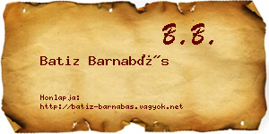 Batiz Barnabás névjegykártya